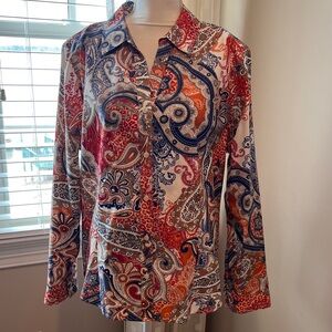Chico's Multicolor Paisley Button Down Shirt